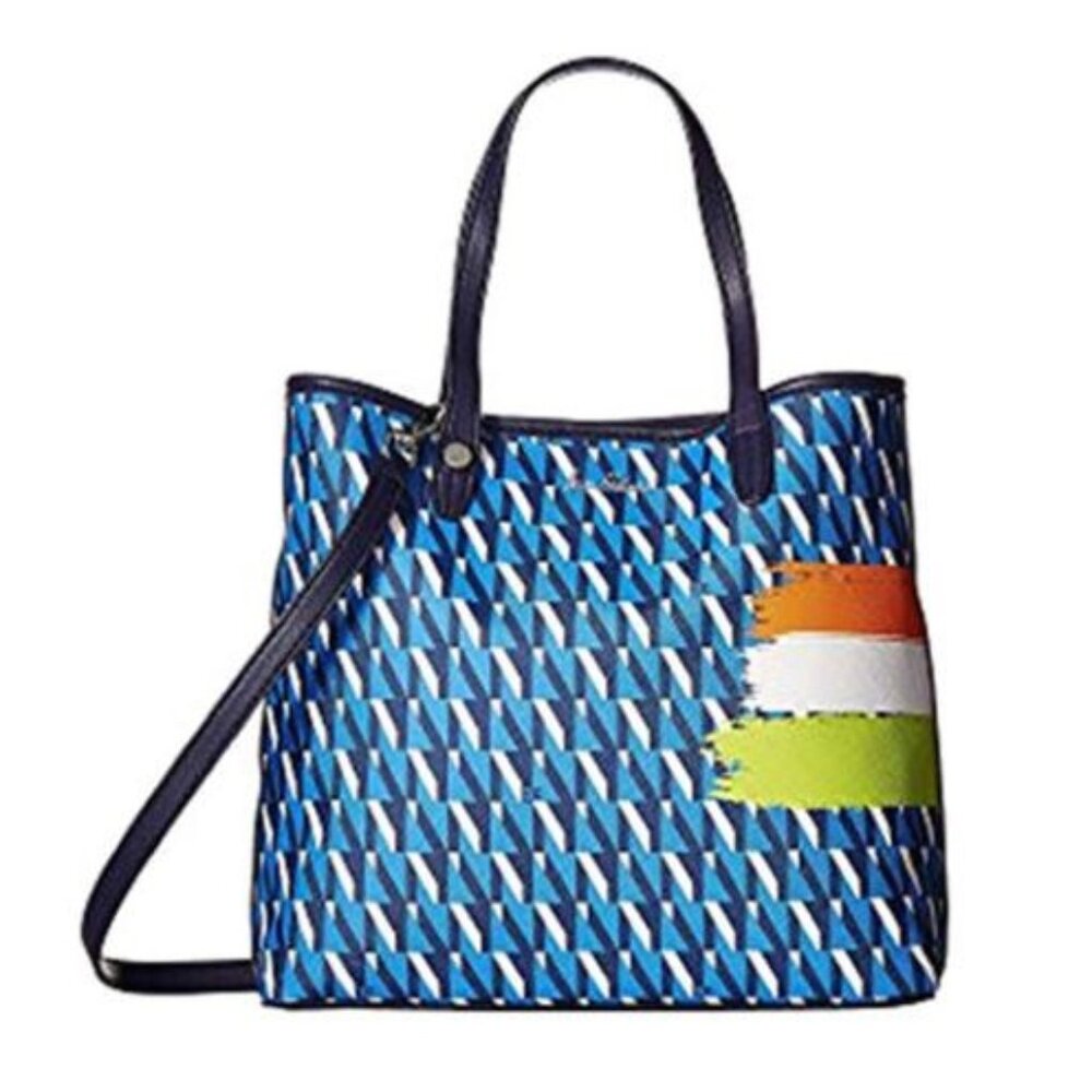 Sam Edelman Poseidon Blue-Multi Imelda Small Tote with Strap Nwt